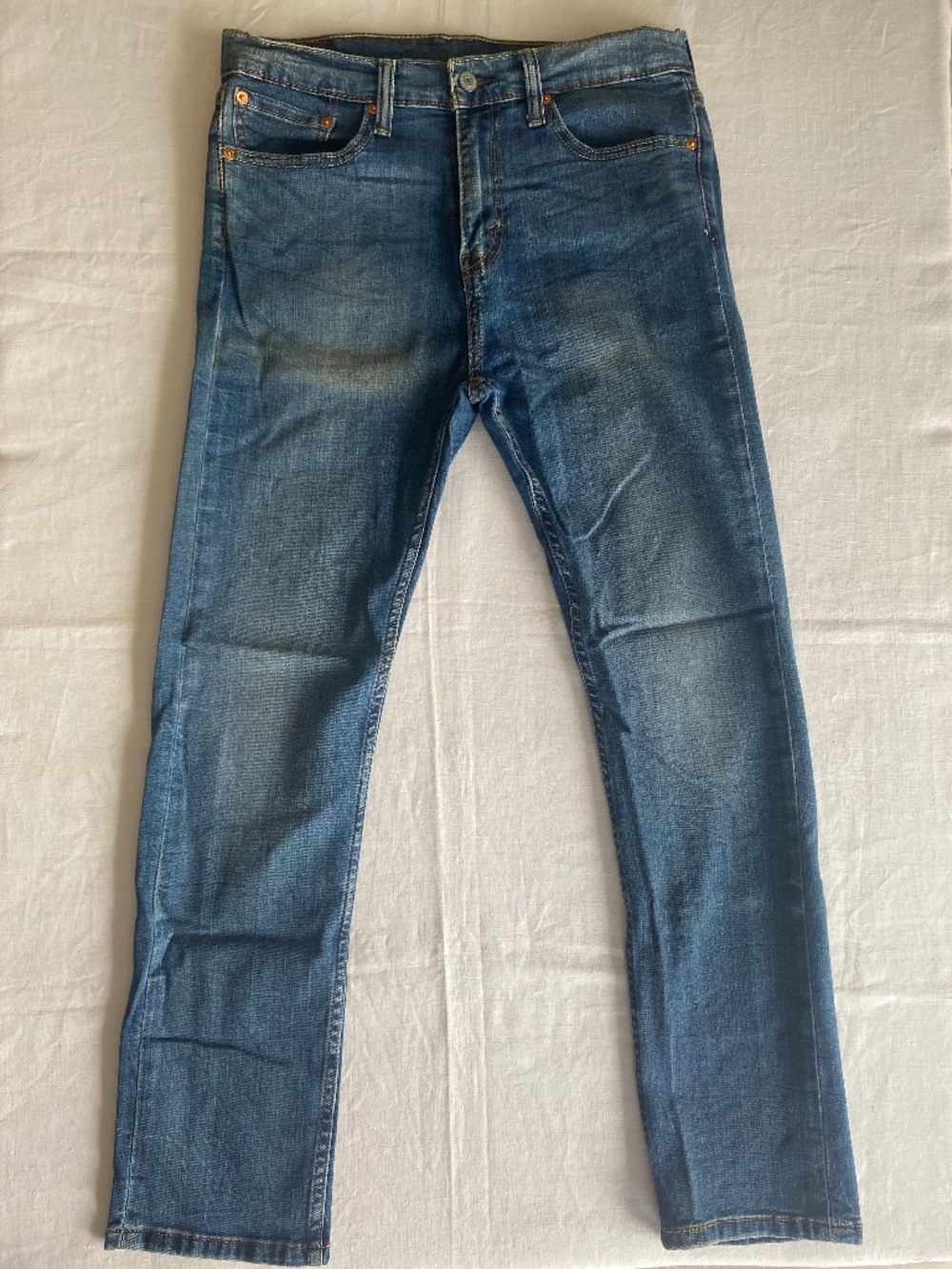 Levis 510 W 31 x L 30 Distressed Vintage Straight Leg Blue Jeans Unisex